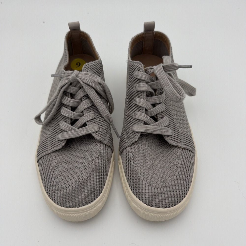 Lucky Brand Women's Gray Striped Lace Up Sneakers Size 9